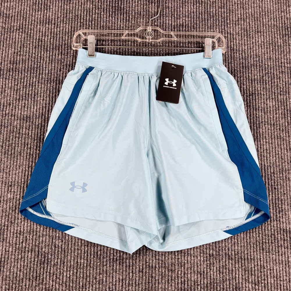 Under Armour Shorts Mens Small Fitted Blue Lined Active Gym Run Lift Casual New